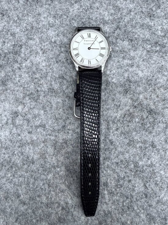 Vintage Tiffany & Co Portfolio Watch White Roman Dial Stainless Steel 33mm Swiss - Picture 9 of 12